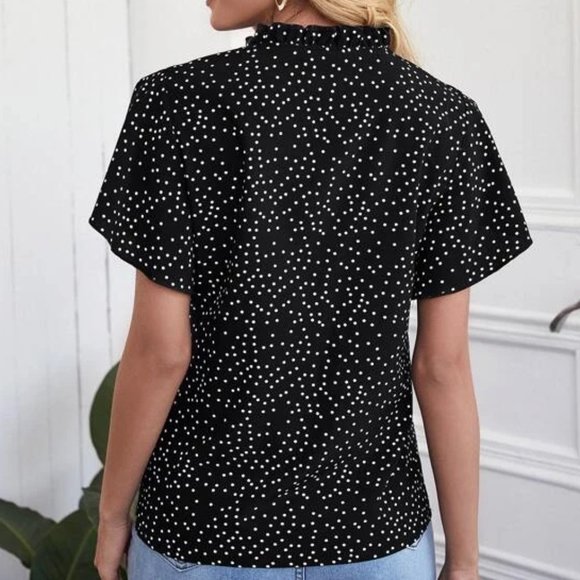 Black and White Polka Dot Top in S - Picture 2 of 3